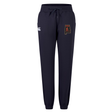 Navy blue EMB Canterbury Aging Alabama Rugby Players Women’s Leisure Sweatpant featuring a logo of an Alabama outline and a figure playing lacrosse on the left thigh.