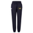 Black Mother Lode Women’s Leisure Sweatpant by Canterbury featuring a drawstring waist, cuffed ankles, a logo on the hip, and a rugby emblem on the thigh.