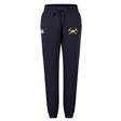 Black Mother Lode Women’s Leisure Sweatpant by Canterbury featuring a drawstring waist, cuffed ankles, a logo on the hip, and a rugby emblem on the thigh.