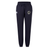 Navy blue ICRON Women’s Leisure Sweatpant by Canterbury featuring a drawstring waist, cuffed ankles, and logos on the upper thighs.