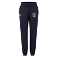 Black organic cotton Rock Rugby Women’s Leisure Sweatpant by Canterbury featuring a drawstring waist, cuffed ankles, and a “Rock Rugby Lions” emblem on the thigh.