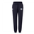 The SWFL Lady Hammerheads Women's Leisure Sweatpant by Canterbury from WRS Canterbury features navy blue fabric, an elastic waistband with drawstring, cuffed ankles, and dual thigh logos—ideal for casual comfort.