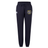 The Winchester Cannons Women's Leisure Sweatpant by EMB Canterbury features navy blue jogger styling in soft organic cotton, with an elastic waistband, drawstring, white logo left, and embroidered crest right—ideal for relaxed wear.