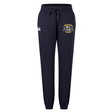 The Winchester Cannons Women's Leisure Sweatpant by EMB Canterbury features navy blue jogger styling in soft organic cotton, with an elastic waistband, drawstring, white logo left, and embroidered crest right—ideal for relaxed wear.
