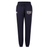 Stay comfortable in the EMB Canterbury East Stroudsburg University Women's Leisure Sweatpant, featuring a navy blue design, drawstring waist, “ESU Rugby” text on the left thigh, and a white logo on the right thigh. Inspired by classic Canterbury rugby pants.
