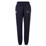The Santa Rosa Youth Rugby Women’s Leisure Sweatpant by EMB Canterbury features a navy blue design with elastic cuffs, a drawstring waistband, and two embroidered logos on the front upper thighs. Crafted for comfort, these sweatpants are perfect for everyday wear.