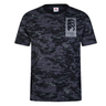 The Canterbury Force AOP T-Shirt is a modern crew neck tee featuring a striking navy camo print and the iconic Canterbury of New Zealand logo on the chest.