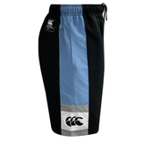 Black and blue Nike Legend Panel Short with a white stripe and Nike logo on the left leg, featuring an elastic waistband.