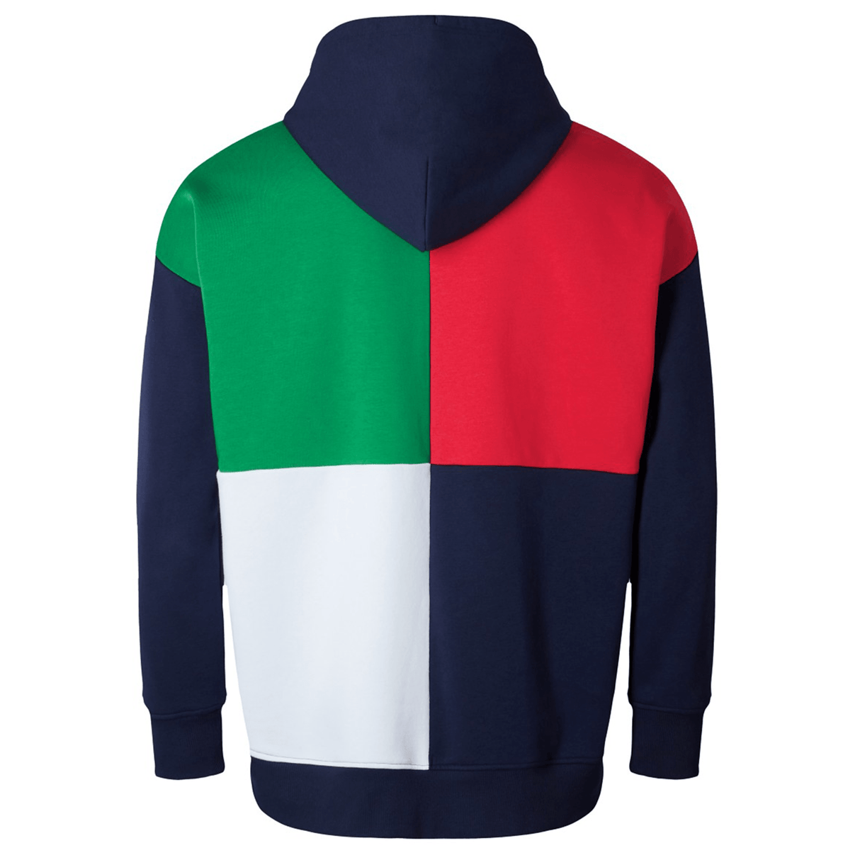 Just In! The Canterbury Harlequin Hoody with a red, green, and blue color block.