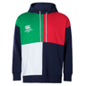Just In! A Canterbury Harlequin Hoody with a hood, in navy, red, green and white.