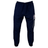 The Canterbury Uglies Stadium Pants, designed by Canterbury, come in a stylish navy blue color with an elastic waistband and cuffs. They feature a logo and a multicolored design on the left leg, along with a tapered leg for a modern fit.