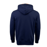 Back view of a navy blue Canterbury Uglies Logo Pullover Hoodie with long sleeves, featuring the stylized CCC logo from Canterbury.