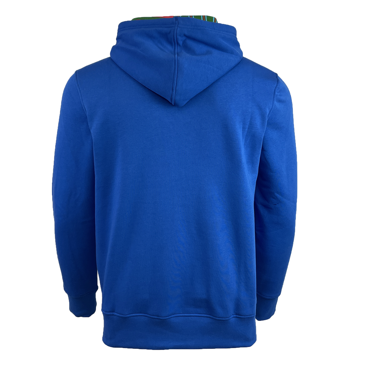 Rear view of a Canterbury Uglies Hoodie by Canterbury, showcasing bold block colors, hood, and long sleeves.