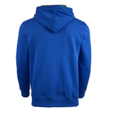 Rear view of a Canterbury Uglies Hoodie by Canterbury, showcasing bold block colors, hood, and long sleeves.