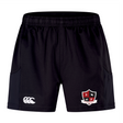 Discover the Southern Pines Youth Rugby Advantage Short 2.0 by EMB Canterbury. These black sports shorts feature a white logo and red and white crest, crafted with recycled content for an eco-friendly edge.