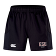 The East Stroudsburg University Advantage Short 2.0 by EMB Canterbury features an elastic waistband, Canterbury and ESU Rugby logos on the front, and is designed for comfort and durability.