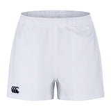 Introducing the Canterbury Player's Drill Short, crafted from recycled fabric. These sustainable athletic shorts feature an elastic waistband and a sleek black Canterbury logo near the bottom-left hem, offering a plain yet stylish design for your workout needs.