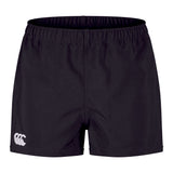 Canterbury Player's Drill Short, made from recycled fabric, features an embroidered white Canterbury logo on the left thigh.