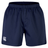 The Canterbury Professional Short 2.0 features an elasticated waistband and a white Canterbury logo on the lower left leg, offering durability and comfort in navy blue for any workout.
