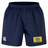 Navy blue Berkeley RFC Professional Short 2.0 by Canterbury featuring a logo on the right leg and a rectangular Berkeley RFC patch on the left leg.