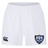 The Villanova Rugby Club Professional Short 2.0 by EMB Canterbury features an elastic waistband for a comfortable fit, with the EMB Canterbury logo on the left leg and the Villanova Rugby crest on the right leg. These durable white sports shorts are designed for performance and comfort on the rugby field as part of the Professional 2.0 Short range.