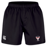 The Superior Rugby Club Professional Short 2.0 by EMB Canterbury features an elastic waistband, a white CCC logo on the left leg, and a Superior Rugby badge on the right leg.