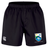 The Las Colinas Rugby Professional Short 2.0 by Canterbury from EMB Canterbury features an elastic waistband, a white EMB Canterbury logo on the left leg, and a vibrant Las Colinas RFC crest on the right leg. These durable shorts are designed for optimal performance and comfort, making them ideal as rugby shorts or for everyday training wear.