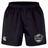 Durable black ICRON Professional Short 2.0 by Canterbury athletic shorts with an elastic waistband, a logo on the left leg, and a rugby ball emblem with “ICRON” on the right leg.