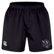 The Cypress Warriors Men's Rugby Professional Short 2.0 by Canterbury, from EMB Canterbury, features an elastic waistband, CCC logo on the left leg, Cyprus Warriors emblem on the right, and is designed for durability and peak rugby performance.