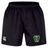 Black Rock Rugby Professional Short 2.0 recycled polyester shorts featuring a logo on the left leg and a “Rock Rugby Lions” green shield emblem on the right leg.