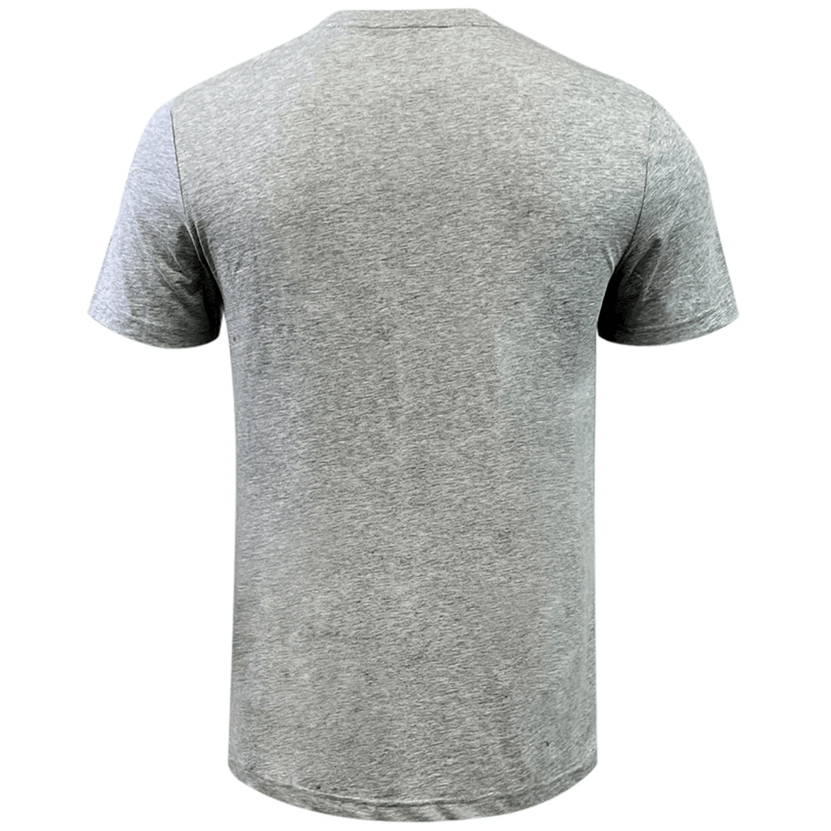 Back view of a plain light grey short-sleeve Canterbury of New Zealand Logo T-Shirt by Canterbury with a round neckline.
