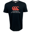 Black Canterbury of New Zealand Logo T-Shirt by Canterbury with a red Canterbury logo and text on the front, offering a comfortable fit.