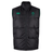 The Ireland 24 Padded Gilet by Canterbury is a sleeveless black puffer vest with Thermoreg insulation, featuring a zip front and adorned with green emblems and logos on the chest.