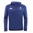 The Ireland 25/26 Training Hoodie by Canterbury is a blue long-sleeve rugby hoodie with a drawstring hood, featuring the Canterbury logo on the right chest and the IRFU logo on the left.