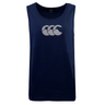 The Canterbury Radial CCC Logo Singlet in shaded spruce displays a white CCC logo with three stylized overlapping shapes on the chest.