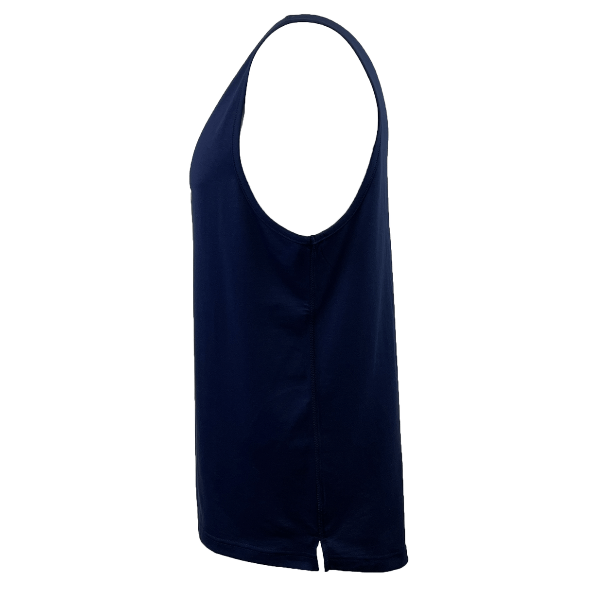 Side view of a Canterbury Radial CCC Logo Singlet in Shaded Spruce, featuring a scoop neckline and straight hem, adorned with the subtle logo.