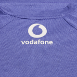 Close-up of the Ireland 25/26 Six Nations Elite Training Tee by Canterbury, featuring the Vodafone logo and Canterbury branding in white on the chest—an essential rugby training shirt.