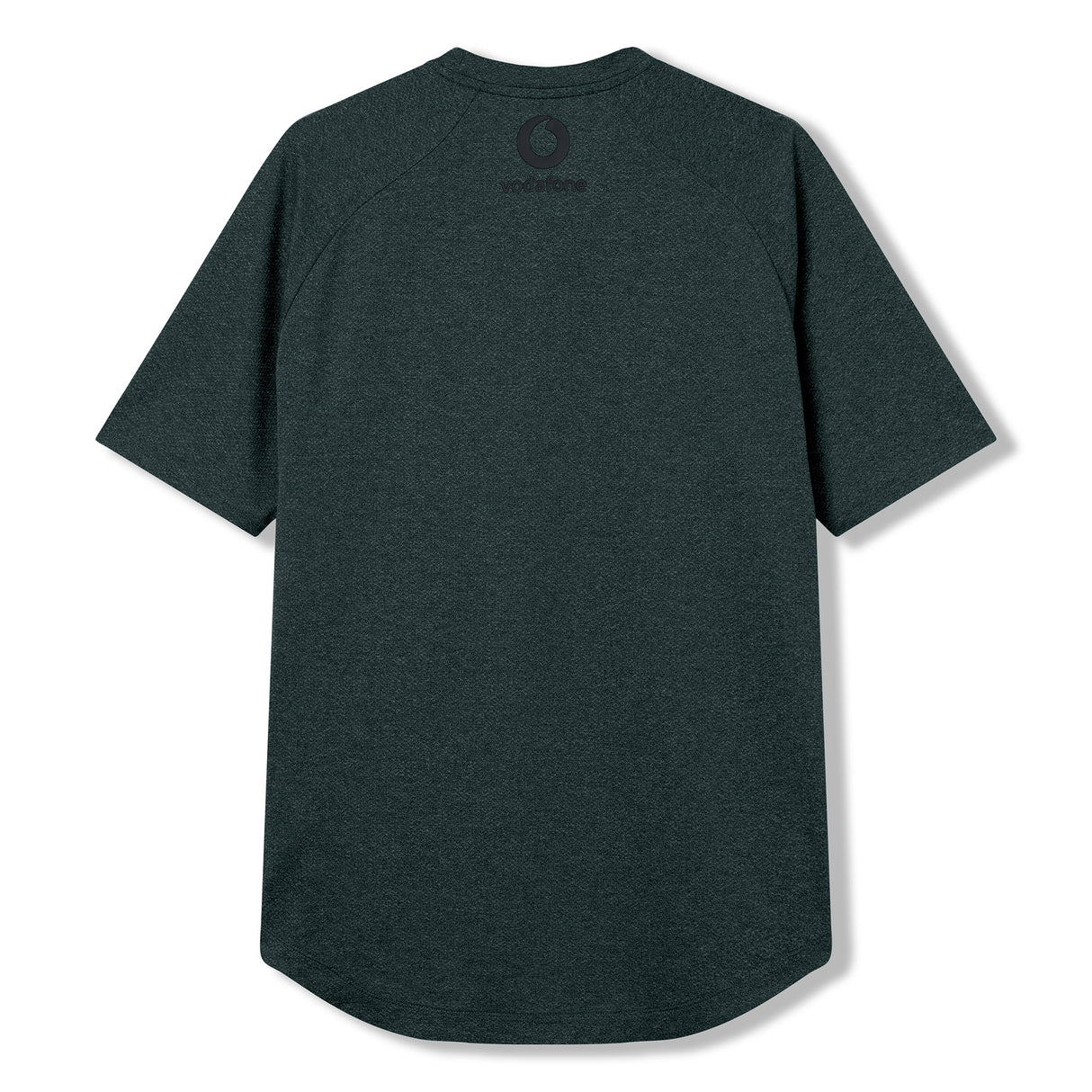 The Ireland 26 Elite Training Tee by Canterbury is shown from the back in a dark green color, highlighting a subtle Canterbury logo near the neckline against a plain white background. Inspired by the iconic Canterbury elite training shirt, this short-sleeve tee offers stylish design and high-performance comfort for everyday wear.