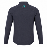 The Ireland 26/27 Summer Tour Elite First Layer by Canterbury is a dark grey, long-sleeve quarter-zip jacket, shown from the back with Vodafone and Ireland Summer Tour Elite teal logos, featuring Vapodri comfort technology.