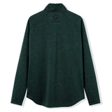 The Ireland 26 Elite First Layer by Canterbury is shown from the back, displaying a subtle logo centered near the upper collar. Inspired by Ireland Rugby’s first layer, this long-sleeve top features Canterbury’s Vapodri technology for advanced moisture management. The fabric has a heathered texture, and both the sleeves and hem are neatly finished.