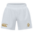 Celebrate Ireland's 150th Anniversary with the Ireland 150th Anniversary Home Match Shorts by Canterbury. These white sports shorts showcase a gold logo on the right leg and an elegant gold emblem on the left, perfectly blending style and history for any dedicated fan.