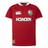 The Youth British & Irish Lions 2025 Players Jersey by Canterbury features a red design with a white collar and cuffs, ergonomic paneling for comfort, the team logo on the left chest with "1888" below it, and "HOWDEN" in white across the front.