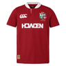 The Youth British & Irish Lions 2025 Classic Jersey by Canterbury is a red rugby jersey with a white collar and short sleeves. It features the CCC logo on the right, four crests on the left, and "HOWDEN" in bold white, celebrating the storied legacy of the team.