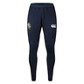 British & Irish Lions 2025 Drill Pant by Canterbury in navy blue, designed with weatherproof features and logos on both thighs. These athletic pants provide superior mobility and have an elastic waistband for maximum comfort.