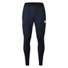 The British & Irish Lions 2025 Everest Woven Pant by Canterbury, in navy blue, features a small logo on the left thigh and another on the right. With an elastic waistband and a tapered fit, these pants offer quick-drying comfort and flexibility ideal for fans of dynamic sports like those played by the team.