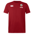 Introducing the British & Irish Lions 2025 Cotton Jersey Tee by Canterbury, made from organic cotton, adorned with the iconic logo and crest of the British & Irish Lions in a striking red. It's an ideal choice for any devoted rugby fan.