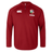 The British & Irish Lions 25 Everest First Layer Top by Canterbury is a red sports top with a quarter zip and logos on the chest, offering a perfect blend of style and performance.