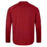 This red long-sleeve shirt, reminiscent of the British & Irish Lions 25 Everest First Layer Top by Canterbury, features small ventilation holes on the back for optimal breathability.