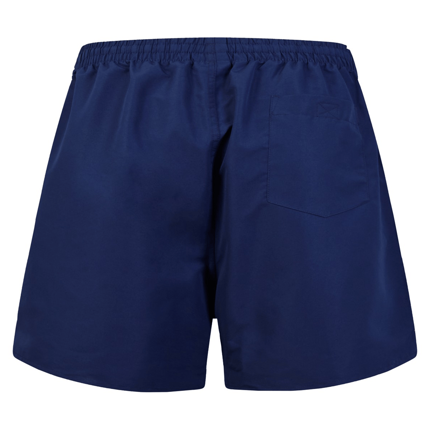 Canterbury Uglies 5" Tactic Short in navy blue features an elastic waistband and a deep back pocket, shown on a plain white background.