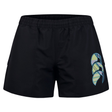 Women's Canterbury Uglies 5" Tactic Short by Canterbury features an elastic waistband with a vibrant abstract design on the left leg, made from durable polyester fabric.